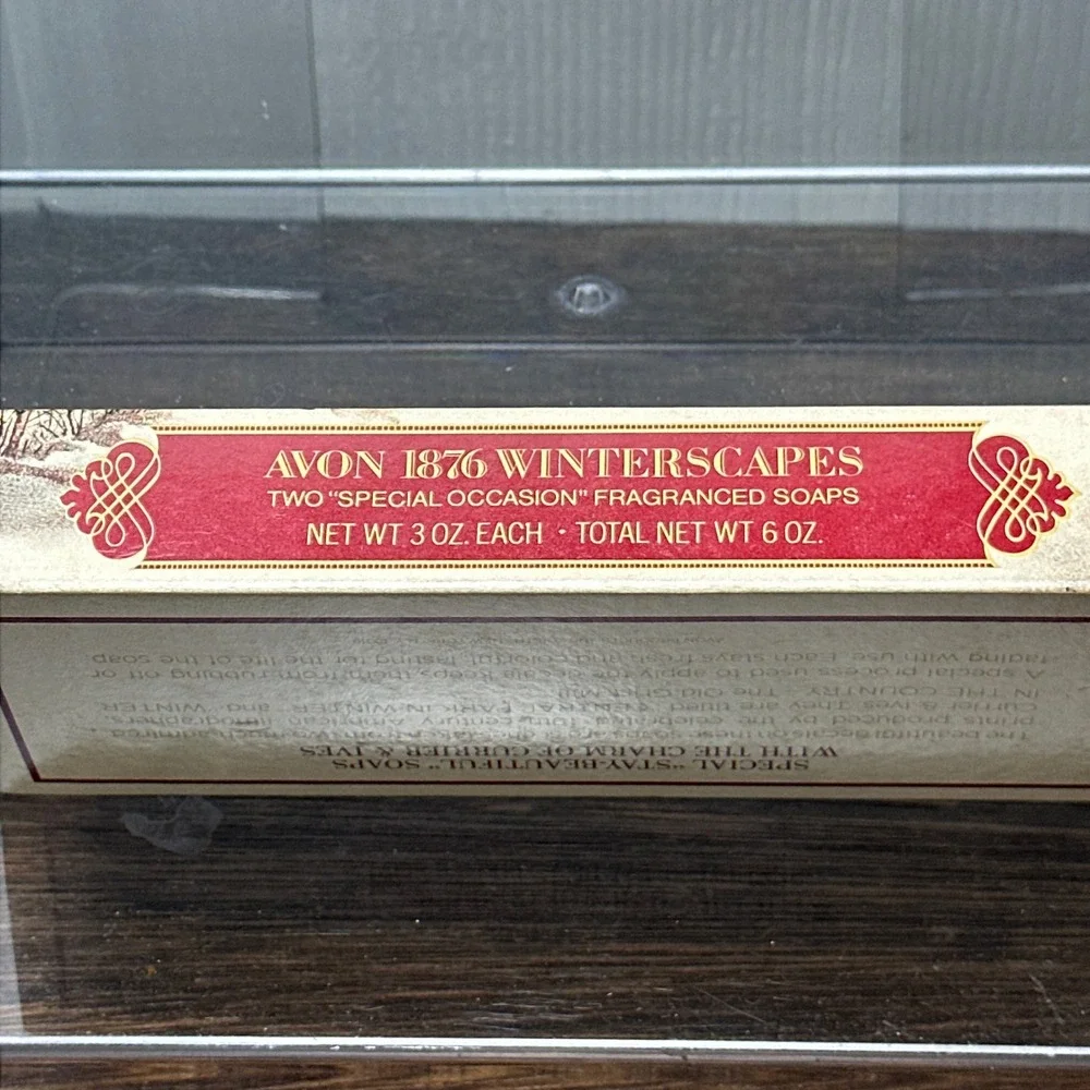 Vintage Avon 1876 Winterscapes Currier & Ives Fragranced Soap Set 2 Bars 6oz